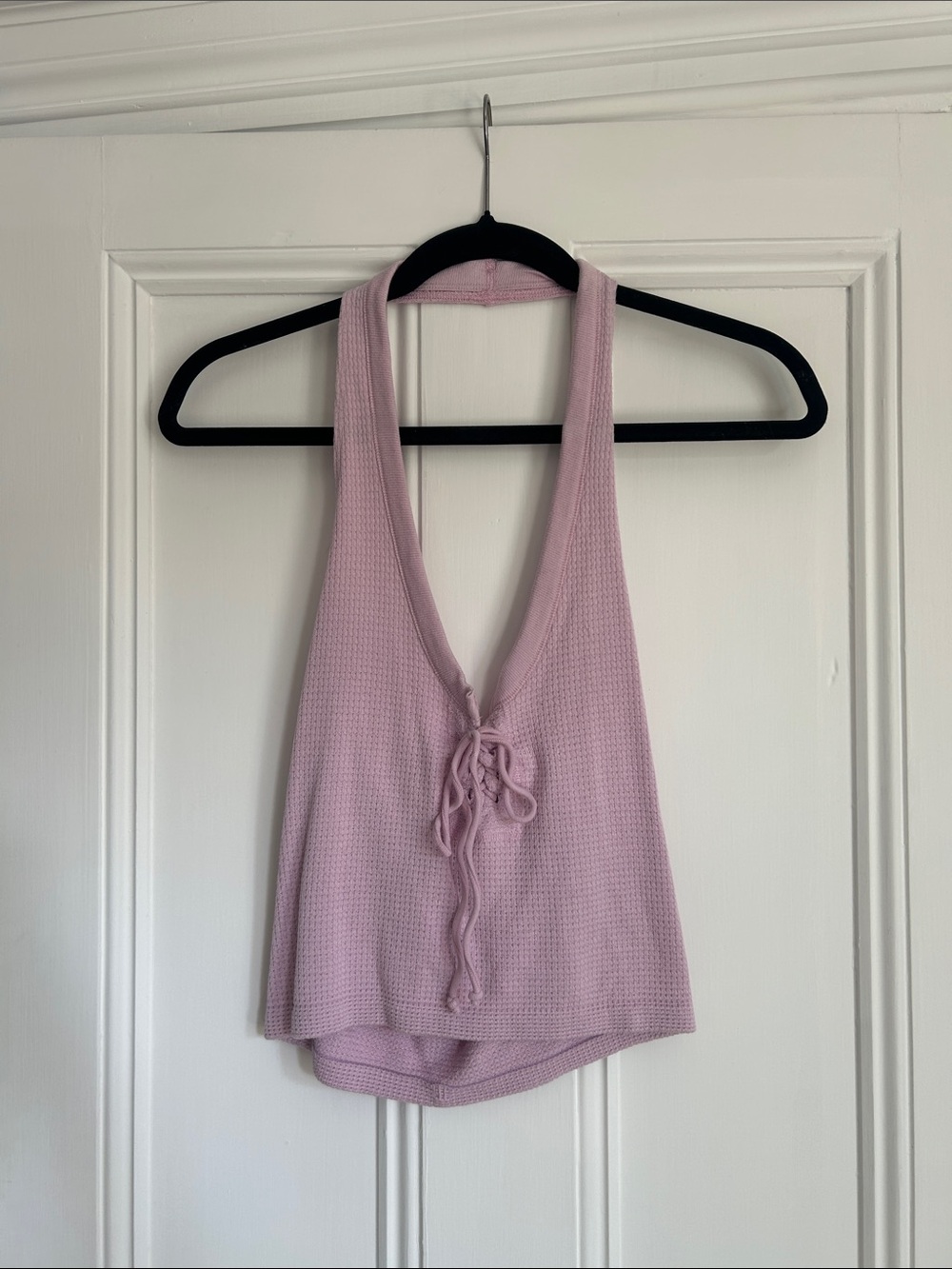 Urban Outfitters Lilac Waffle Halter Tank with Front Tie